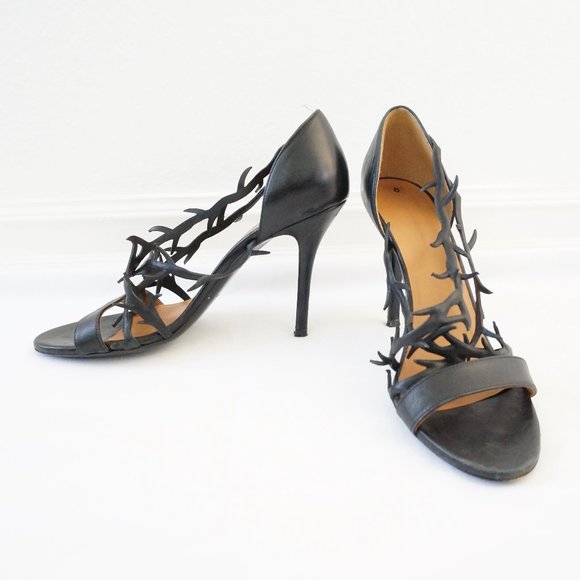Balenciaga Black Strap Heels - Picture 1 of 7